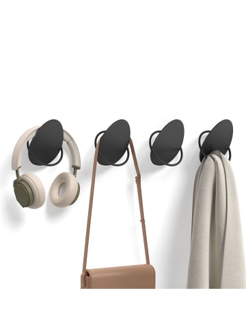 Songmics 4er-Set: Kleiderhaken in Schwarz - (B)5,5 x (H)8,5 cm