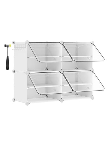 Songmics Schoenenkast wit/transparant - (B)83 x (H)63 x (D)32 cm