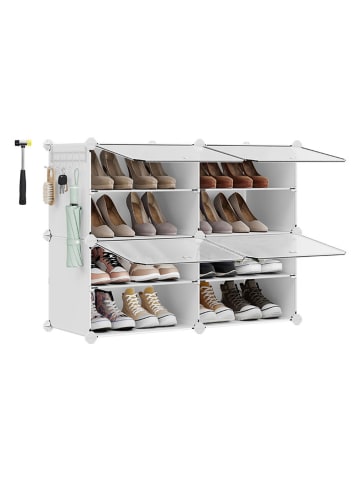 Songmics Schoenenkast wit/transparant - (B)83 x (H)63 x (D)32 cm