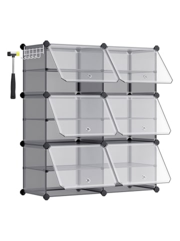 Songmics Schoenenkast zwart/transparant - (B)83 x (H)94 x (D)32 cm