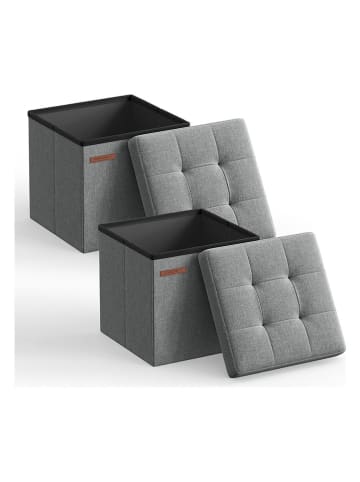 Songmics Aufbewahrungshocker in Hellgrau - (B)30 x (H)30 x (T)30 cm