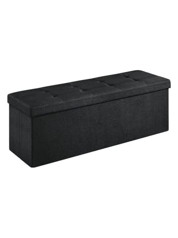 Songmics Ławka w kolorze czarnym ze schowkiem - 110 x 38 x 38 cm