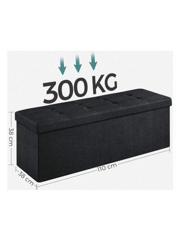 Songmics Aufbewahrungsbank in Schwarz - (B)110 x (H)38 x (T)38 cm