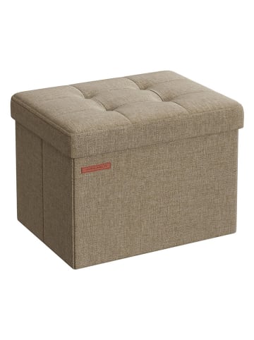 Songmics Aufbewahrungshocker in Beige - (B)41 x (H)31 x (T)31 cm