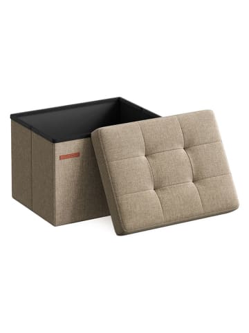 Songmics Aufbewahrungshocker in Beige - (B)41 x (H)31 x (T)31 cm