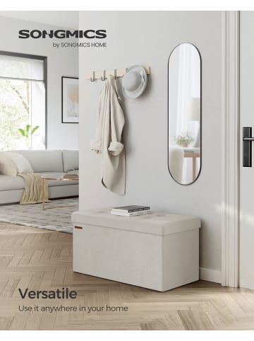 Songmics Aufbewahrungsbank in Creme - (B)76 x (H)38 x (T)38 cm