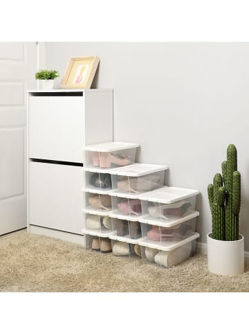 Songmics 12er-Set: Schuhboxen in Weiß - (B)35 x (H)12,5 x (T)20 cm