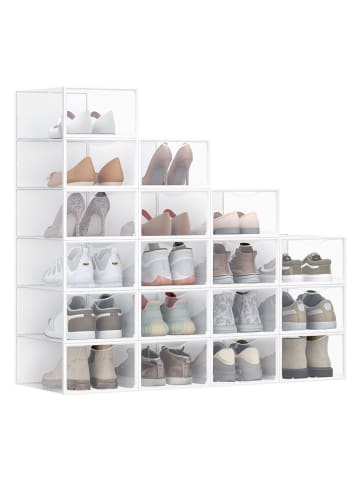 Songmics 12-delige set: schoenenboxen wit - (B)23 x (H)14,5 x (D)33,2 cm