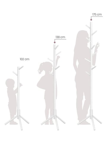 SONGMICS Kleiderständer in Weiß - (B)47 x (H)175 cm