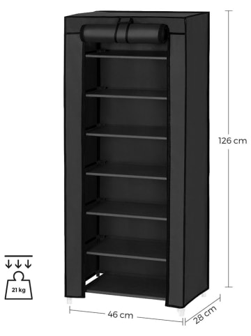 Songmics Schoenenkast zwart - (B)46 x (H)126 x (D)28 cm