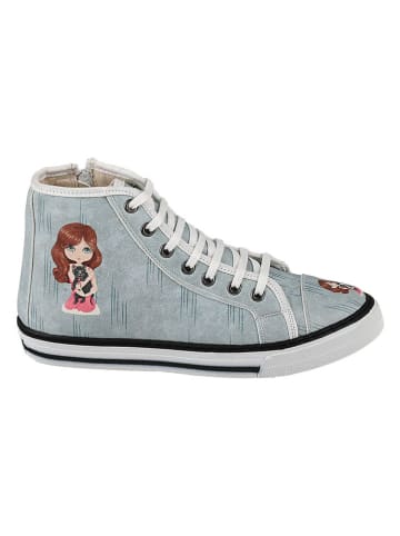 Streetfly Leren sneakers lichtblauw