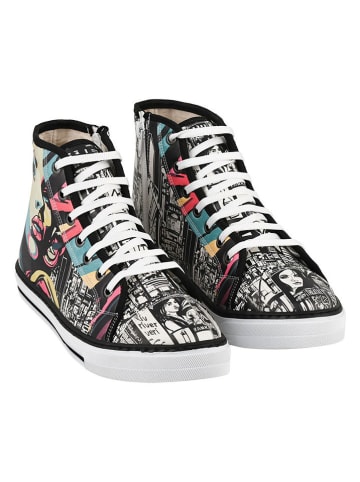 Streetfly Leren sneakers zwart/meerkleurig