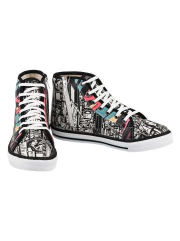 Streetfly Leren sneakers zwart/meerkleurig