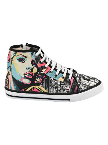 Streetfly Leren sneakers zwart/meerkleurig