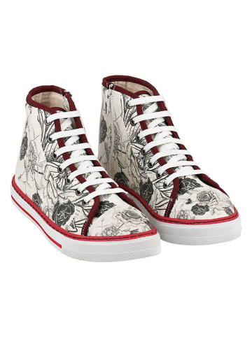 Streetfly Leder-Sneakers in Weiß/ Rot