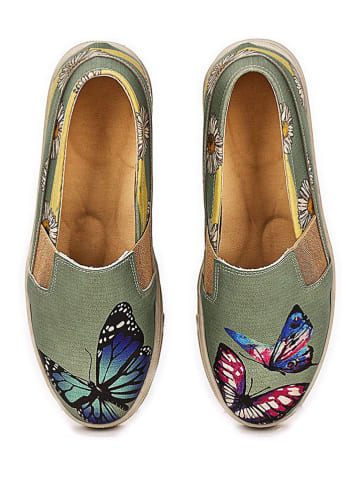 Streetfly Leder-Slipper  in Khaki