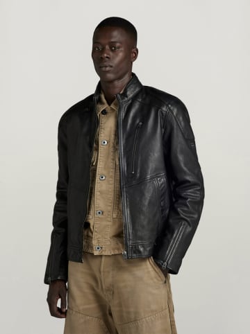 G-Star Lederjacke in Schwarz