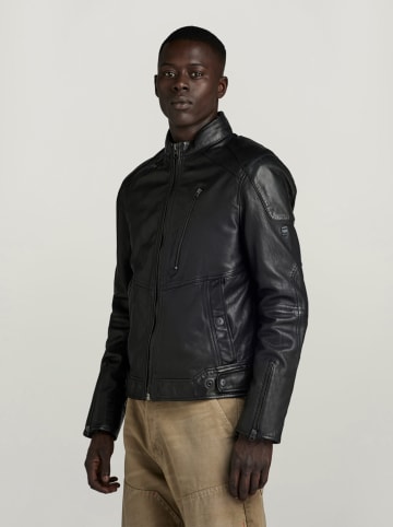G-Star Lederjacke in Schwarz
