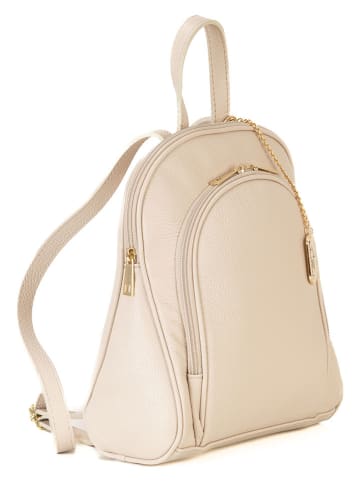 Anna Morellini Leder-Rucksack " Breta" in Creme - (B)24 x (H)30 x (T)12 cm