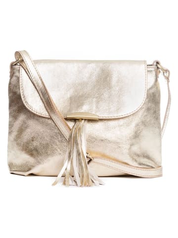 Pia Sassi Leren schoudertas "Serra Dolcedorme" goudkleurig - (B)27 x (H)22 x (D)10 cm