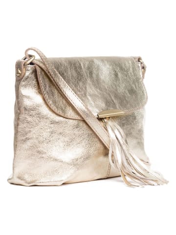 Pia Sassi Leren schoudertas "Serra Dolcedorme" goudkleurig - (B)27 x (H)22 x (D)10 cm