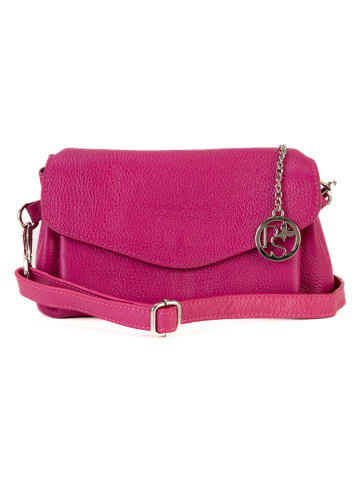 Pia Sassi Leren schoudertas "Corno Baitone" fuchsia - (B)24 x (H)14 x (D)10 cm