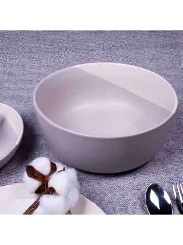 Ard'time 6-delige set: kommen "Terre De Sienne" grijs/wit - Ø 14,2 cm
