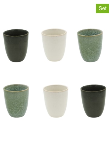 Ard'time 6-delige set: bekers "Mila" groen/wit - 200 ml