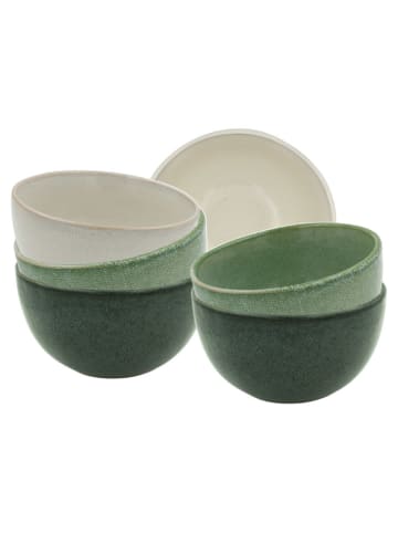 Ard'time 6er-Set: Schalen "Mila" in Grün/ Weiß - Ø 14,2 cm