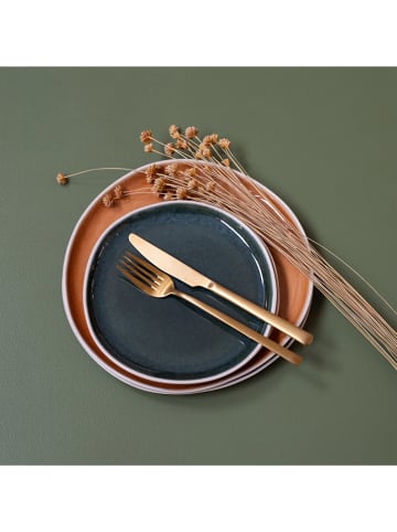Ard'time 6er-Set: Dessertteller "Coralia" in Beige/ Orange/ Grün - Ø 20,5 cm