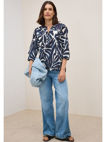 Cecil Blouse donkerblauw/crème