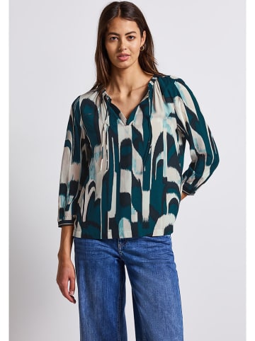 Street One Bluse in Petrol/ Creme
