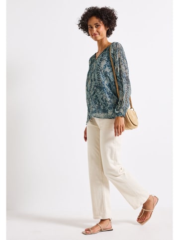 Street One Bluse in Petrol/ Creme