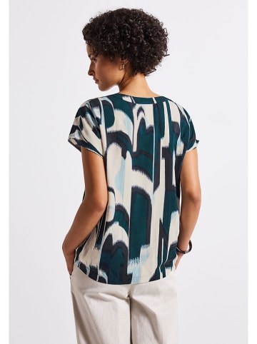 Street One Bluse in Petrol/ Creme