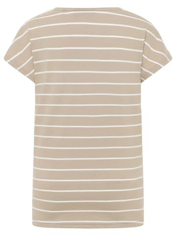 ELBSAND Shirt "Selma" in Beige/ Weiß