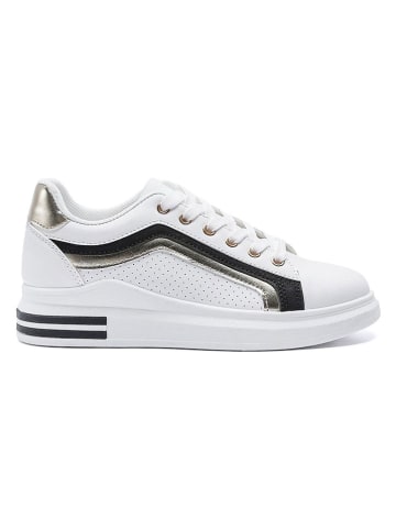 Viagiulia Sneakers in Weiß/ Schwarz/ Gold