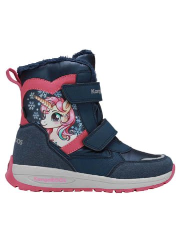 Kangaroos Leren winterlaarzen "K-PE Calum V RTX SL" donkerblauw/roze