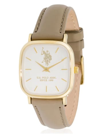 U.S. Polo Assn. Quarzuhr in Beige/ Gold/ Weiß