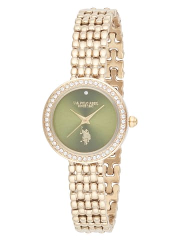 U.S. Polo Assn. Zegarek kwarcowy w kolorze złoto-oliwkowym