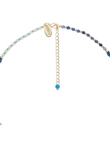 U.S. Polo Assn. Pozłacany naszyjnik z kamieniami szlachetnymi - dł. 36 cm