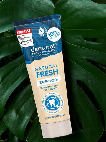 Happy Brush 3er-Set: Naturkosmetik-Zahnpasta "Dentural Fresh" - 75 ml