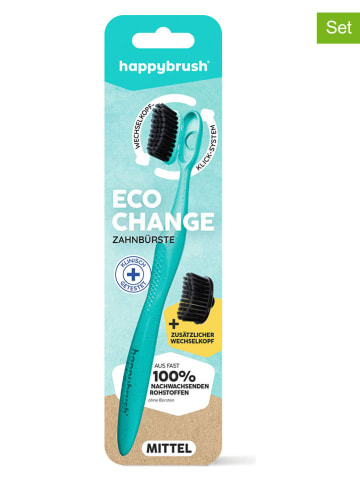happybrush 2er-Set: Zahnbürsten "EcoChange"