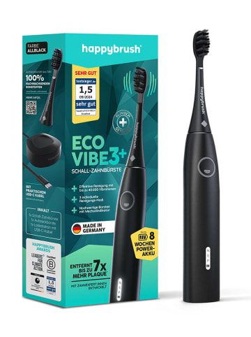 Happy Brush Schallzahnbürste "Eco V3+" in Schwarz