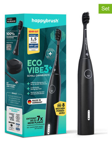happybrush 3er-Set: Aufsteckbürsten "Eco Vibe3+"