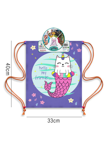 Denokids Worek "Mermaid" w kolorze fioletowo-różowym - 40 x 33 cm
