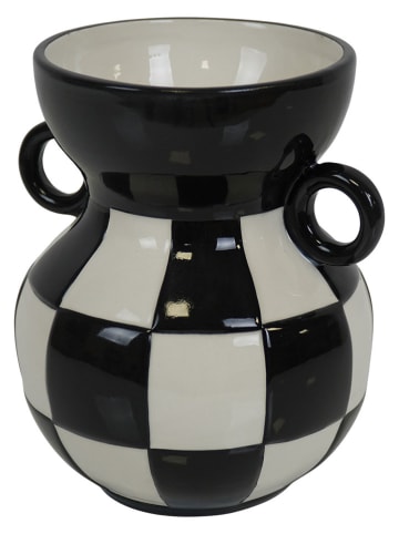 HouseVitamin Vase ''Jug'' in Schwaz/ Weiß - (B)14,5 x (H)17 x (T)14 cm