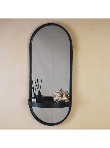HouseVitamin Lustro w kolorze czarnym - 30 x 70 x 15 cm
