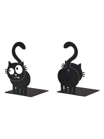 moses. 2er-Set: Buchstützen ''Ed, the Cat'' in Schwarz - (B)10 x (H)16 x (T)10 cm