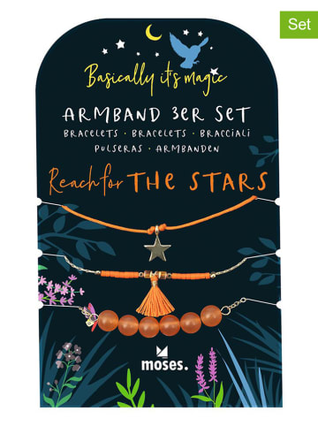 moses. 3er-Set: Armbänder in Orange - (L)23 cm