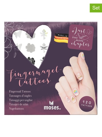 moses. 2er-Set: Fingernagel-Tattoos in Gold/ Silber/ Bunt - 2x 120 Stück